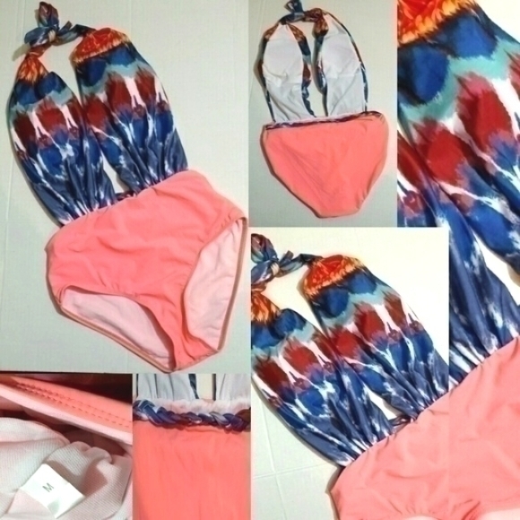Vintage Inspired Tie-Die Halter Swimsuit (… - Picture 1 of 4